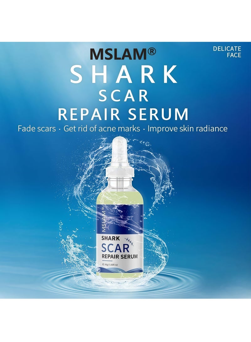 ام اس ال اي ام سيروم MSLAM لعلاج ندبات القرش: 30 غرامًا، ترميم مكثف، تنعيم موضعي للندبات المرتفعة والمنخفضة، وتفتيح الندبات الجديدة والقديمة - Image 1